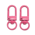 Zwei rosa mattierte Karabinerhaken mit Drehgelenk für DIY-Schlüsselanhänger und Taschen - Lackierter Verschluss / 10er Pack / Fuchsia