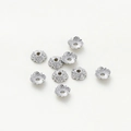 Silver hollow flower bead caps for DIY jewelry making and bracelet accessories - 7mm / White Gold