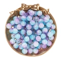 Cuentas de vidrio craquelado degradado azul violeta de 10mm para joyas en bandeja dorada - 20 Piezas Por Paquete Aprox 26g / Azul y Púrpura