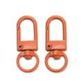 Zwei leuchtend orangefarbene Wirbel-Federhaken aus legiertem Metall für DIY-Zubehör - Lackierter Verschluss / 10er Pack / Orange