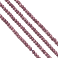 Macro shot of 2mm dark purple cat-eye glass beads for DIY jewelry making and crafts - 2mm (0.8mm Hole) / 1 Strand (Approx. 180 Pieces) / Purple