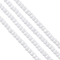 Detailed view of 2mm white cat eye glass seed beads with shimmering optical effect - 2mm (0.8mm Hole) / 1 Strand (Approx. 180 Pieces) / White