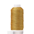 Macro shot of gold metallic polyester thread spool for DIY Chinese knot weaving - 15 Strands (1.0mm/200m) / Gold