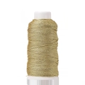Close-up of golden metallic thread on a white spool for DIY jewelry and embroidery - 15 Strands (1.0mm/200m) / Light gold