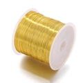Detail of 18K gold-plated copper wire on white spool for DIY jewelry making - 0.3mm (Approx. 10m/Bag) / Gold