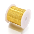 Macro shot of 18K gold plated copper wire spool for DIY jewelry making and crafts - 0.4mm (Approx. 10m/Bag) / Gold