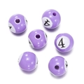 Light purple acrylic beads featuring a billiard ball number 4 design for DIY jewelry - 5 Pieces/Pack / Purple Ball 4