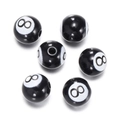 High-quality detail shot of black acrylic 8-ball beads for DIY jewelry making accessories - Ball No. 8 (Approx. 11*11.5mm) (ai-Black)