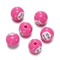 Pink acrylic billiard-style beads with number 12 for DIY jewelry and accessory making - No. 12 Ball (Pink)