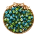 Blue and green gradient 10mm cracked glass beads for DIY jewelry making and crafts - Teal