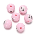 Pink acrylic billiard ball beads number 15 for DIY handmade jewelry making accessories - No. 15 Ball (Pink)