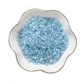 Light blue matte glass cylinder beads for DIY jewelry making in elegant white bowl - 3mm (1mm Hole) / Approx 300 Pieces / Blue