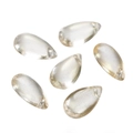 Macro view of teardrop glass beads with champagne gold finish for DIY jewelry - 10 Pcs/Pack (Approx. 7.5g) / Gold Pink