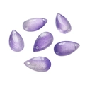 Close-up of six purple waterdrop glass beads with natural texture for DIY jewelry making - 10 Pcs/Pack (Approx. 7.5g) / Gradient Purple