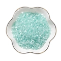 Light blue glass tube beads for DIY jewelry making in a decorative white porcelain dish - 3mm (1mm Hole) / Approx 300 Pieces / Light Blue