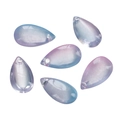 Detail of 8x14mm water drop glass beads with frosted gradient colors for DIY jewelry - 10 Pcs/Pack (Approx. 7.5g) / Tiffany Blue