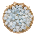 10mm light blue ice cracked glass beads for DIY jewelry making on vintage tray - Light Blue/White