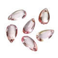 Macro detail of 8x14mm pink gradient glass teardrop beads for DIY jewelry making - 10 Pcs/Pack (Approx. 7.5g) / Transparent Pink Yellow