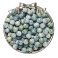 Perles en verre marbré vert 10mm avec accents dorés pour création de bijoux DIY - 20 Pièces/Paquet (10mm) / Vert Jaune