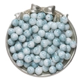 Perles en verre 10mm motif marbre bleu et blanc pour fabrication bijoux DIY - 20 Pièces/Paquet (10mm) / Bleu Blanc