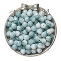 Perles 10mm à texture marbre blanc et vert pour la création de bijoux DIY à la main - 20 Pièces/Paquet (10mm) / Vert/Blanc