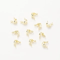 Close-up of 18k rose gold plated double loop crimp covers for DIY jewelry making - 3.6x7mm (1mm Hole) 10 Pieces/Pack / 14K Gold