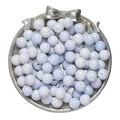 Perles de 10mm à texture marbrée bleue et lilas pour bijoux DIY dans un plateau décoratif - 20 Pièces/Paquet (10mm) / Violet Blanc