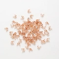 Bulk rose gold plated fold-over cord end connectors for DIY jewelry making - 3.6x7mm (1mm Hole) 10 Pieces/Pack / Rose Gold