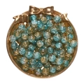 10mm cracked glass beads in blue and amber tones displayed on a decorative tray - 20 Pieces/Pack (10mm) / Blue and Yellow