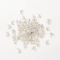 Silver plated double bead tips knot covers for DIY jewelry necklace and bracelet making - 3.6x7mm (1mm Hole) 10 Pieces/Pack / Thick Silver