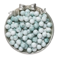 Perles en verre marbré vert et blanc de 10mm pour bijoux DIY dans un plateau argenté - 20 Pièces/Paquet (10mm) / Vert clair et blanc