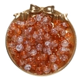10mm orange and clear cracked glass round beads for DIY jewelry making in a golden tray - 20 Pieces/Pack (10mm) / Dark Orange