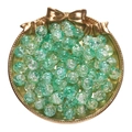 Green 10mm crackle glass beads for DIY jewelry displayed in a gold tray - 20 Pieces/Pack (10mm) / Light Lake Blue