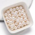 Lustrous white 3-12mm crystal glass faux pearl beads for DIY jewelry and necklaces - 3mm / Off-white