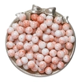Perles de verre de 10mm à motif de marbre avec veines orange rose pour bijoux DIY - 20 Pièces/Paquet (10mm) / Orange & Blanc