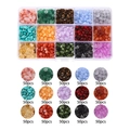 15 grid acrylic gemstone beads kit with 50pcs per color for DIY jewelry making - 15-Grid Acrylic Imitation Natural Stone Crushed Set / 1 Box