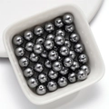 Glossy silver-grey glass pearl beads in a white bowl for DIY necklace jewelry making - 3mm / Dark Gray