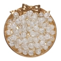 10mm clear crackle glass beads with ice texture in a gold decorative tray - 20 Pieces/Pack (10mm) / White
