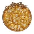 Bulk 10mm yellow cracked glass beads for DIY necklaces shown in a decorative golden tray - 20 Pieces/Pack (10mm) / Yellow