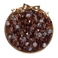 10mm reddish-brown cracked glass round beads for DIY jewelry making in golden tray - 20 Pieces/Pack (10mm) / Dark Brown