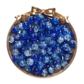 Blue crackle glass beads 10mm with frosted ice pattern for DIY necklace jewelry making - 20 Pieces/Pack (10mm) / Dark Blue