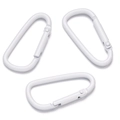 Tre moschettoni in alluminio bianco per gioielli fai da te e borse - Bianco Testa Piatta