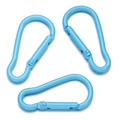 Tre moschettoni blu a forma di D in alluminio per accessori fai da te e ciondoli - 1 pezzo/confezione / Blu Testa Rotonda