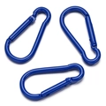 Tre moschettoni in alluminio blu con chiusura a molla per accessori di gioielleria fai-da-te - Blu Scuro Testa Rotonda