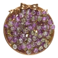 10mm light purple and green crackle glass beads in a golden vintage jewelry tray - 20 Pieces/Pack (10mm) / Yellow and Purple
