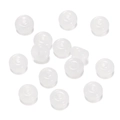 Macro detail of translucent white flat round glass beads for DIY jewelry making and crafts - 1 String/Pack (4.5x8mm/Hole 1.5mm) / Jelly White