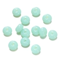 Detailed macro view of mint green translucent glass abacus beads for DIY crafts - 1 String/Pack (4.5x8mm/Hole 1.5mm) / Solid Lake Green