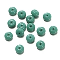 Detailed close-up of emerald green polished glass beads for DIY jewelry making and crafts - 1 String/Pack (4.5x8mm/Hole 1.5mm) / Solid Dark Green
