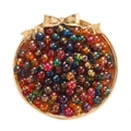 8mm colorful acrylic beads with gold foil texture for DIY jewelry making in gold tray - 20 Pieces Set / Random Mixed Colors