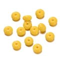 Macro view of polished yellow candy-colored abacus spacer beads for DIY jewelry making - 1 String/Pack (4.5x8mm/Hole 1.5mm) / Solid Tangerine Yellow